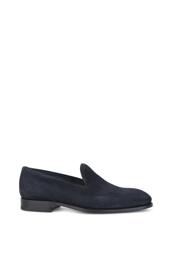 Bontoni - Concerto Navy Blue Suede Loafer  