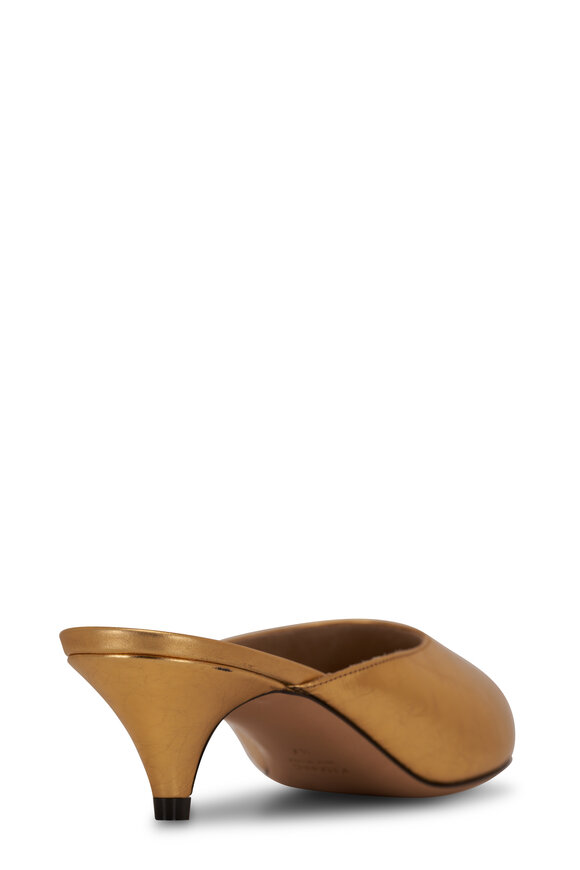 Khaite - The River Gold Metallic Leather Mule, 45mm