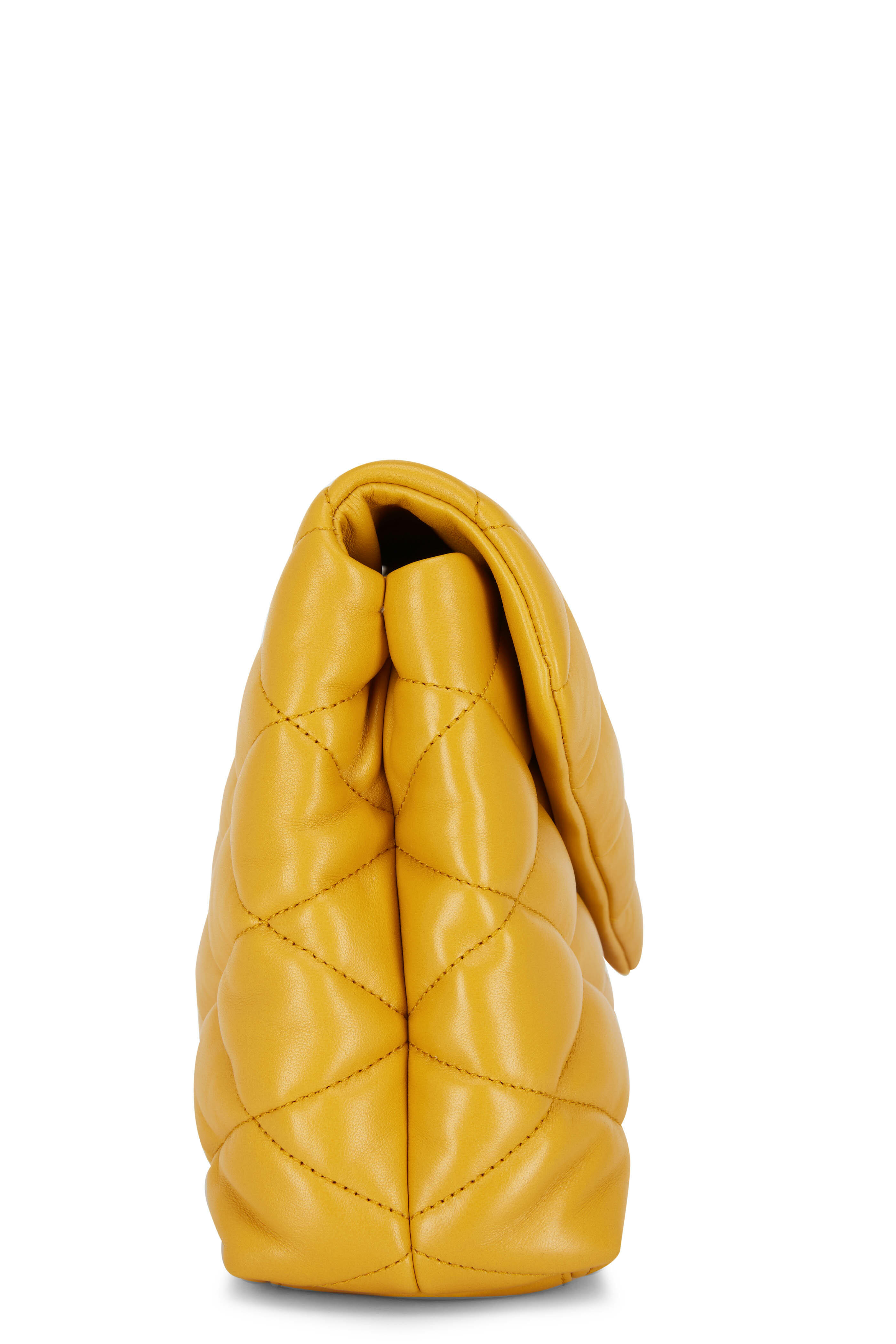 Saint Laurent - Sade Saffran Leather Puffer Clutch