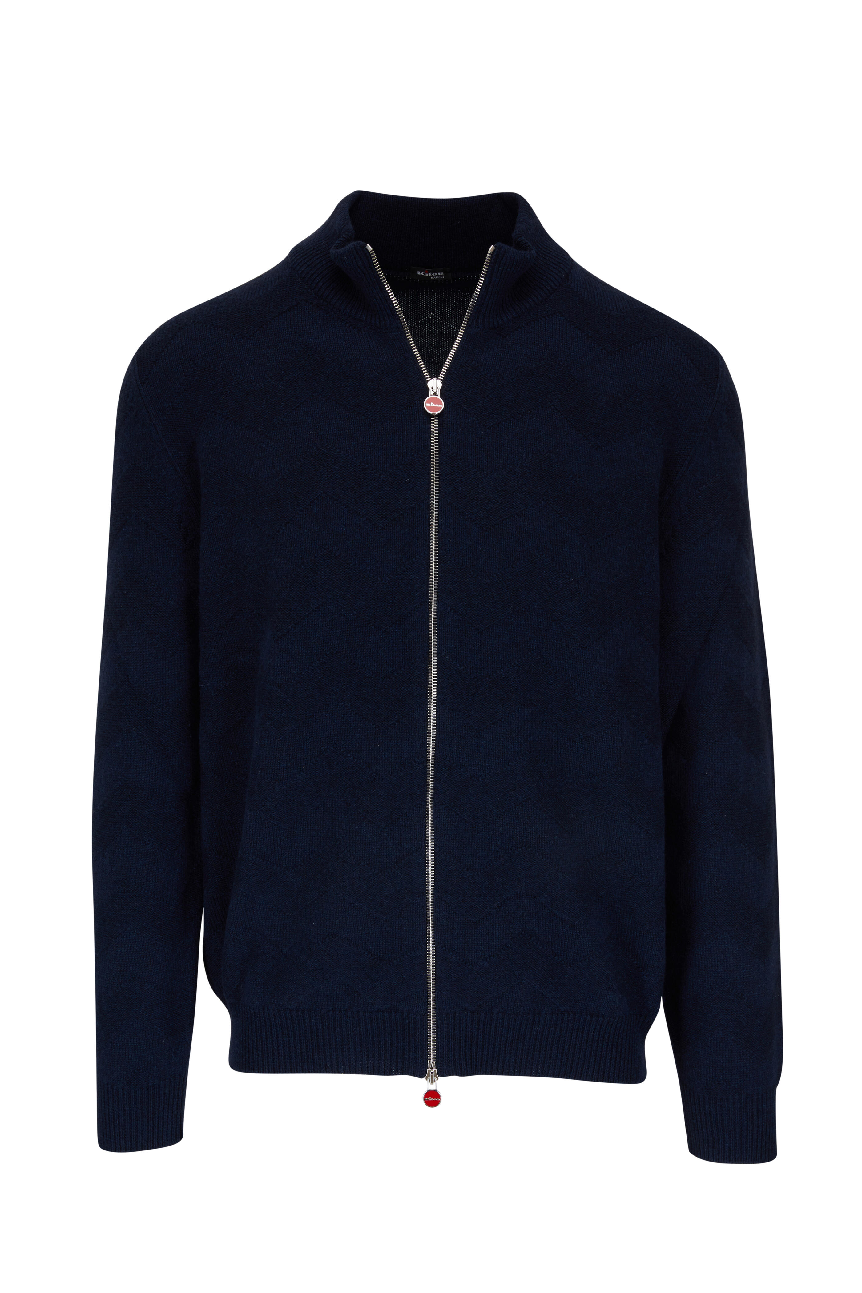 Kiton - Navy Cashmere Full-Zip Sweater | Mitchell Stores