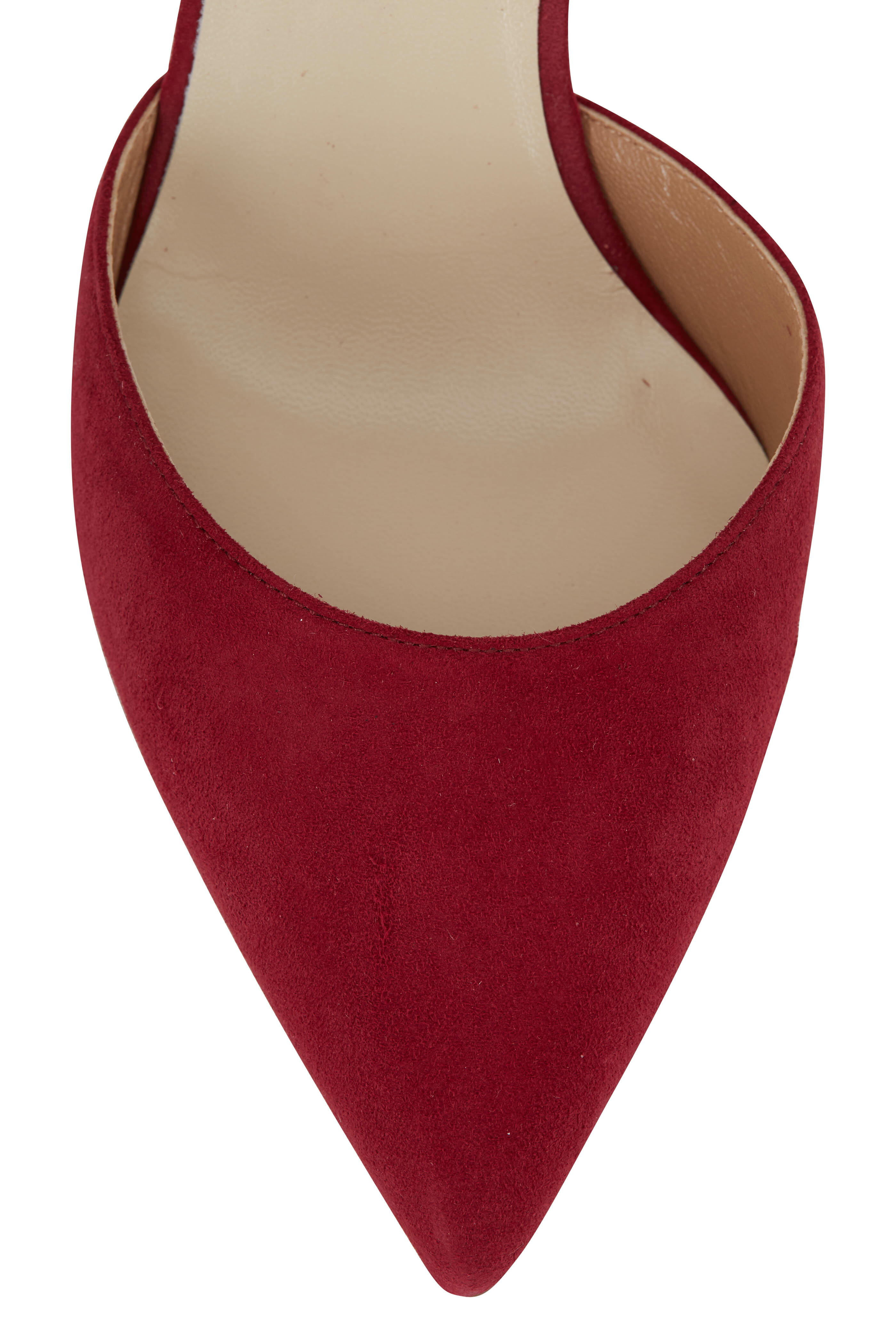 Francesco Russo - Pomegranate Suede D'Orsay Pump, 75mm