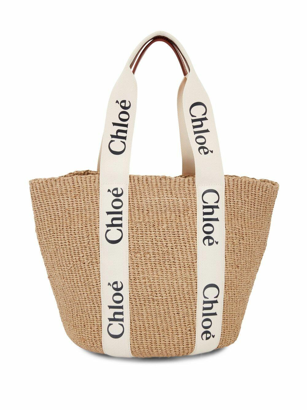 Chloé - White Woody Paper Logo Tote