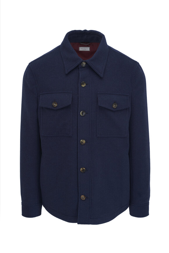 Brunello Cucinelli - Navy Cashmere Overshirt