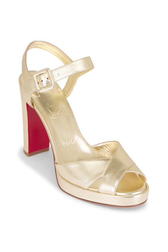 Christian Louboutin Cora Nappa Leather Platform Sandals, 100mm - view 1