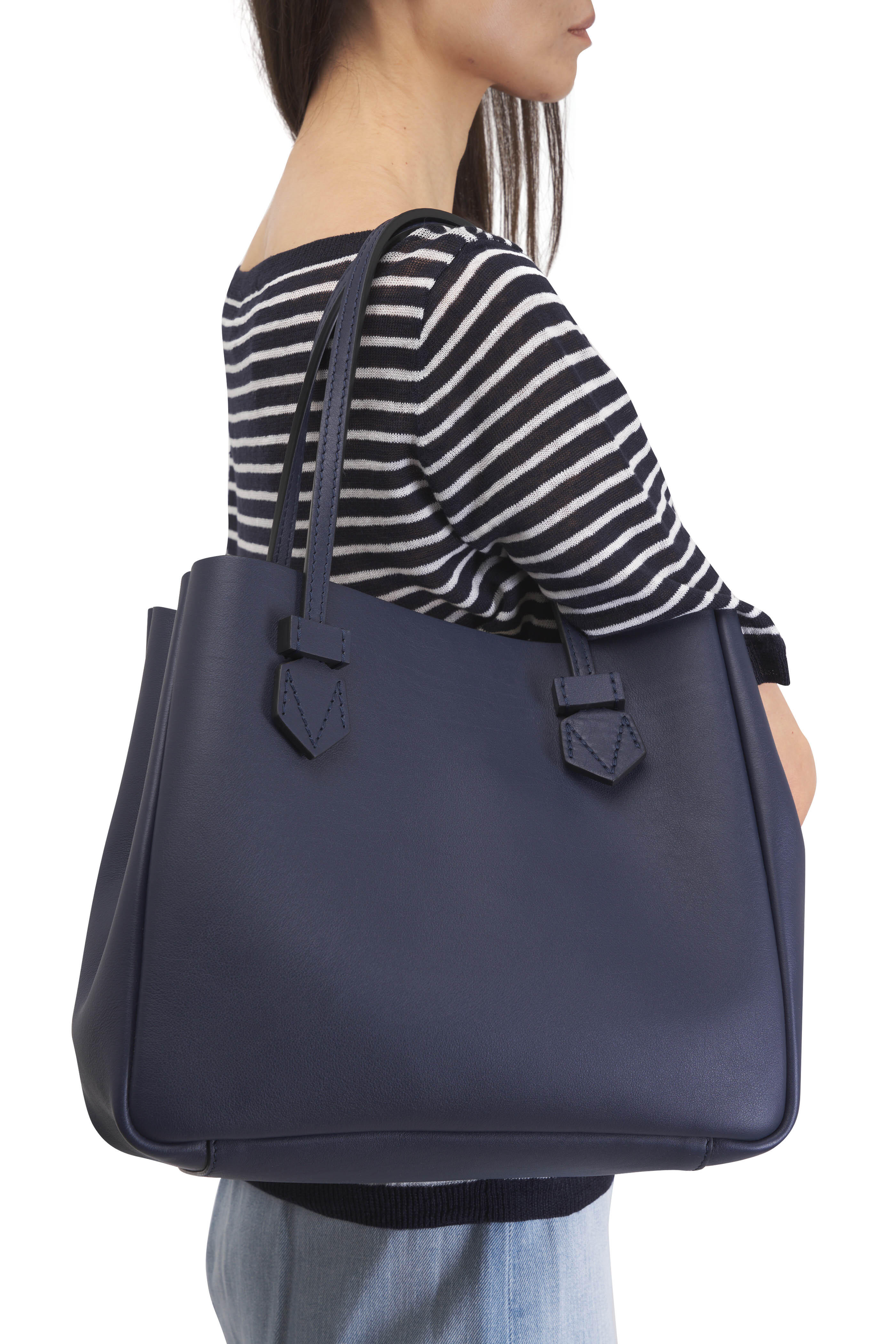Moreau Paris - Small Vincennes Navy & White Reversible Tote