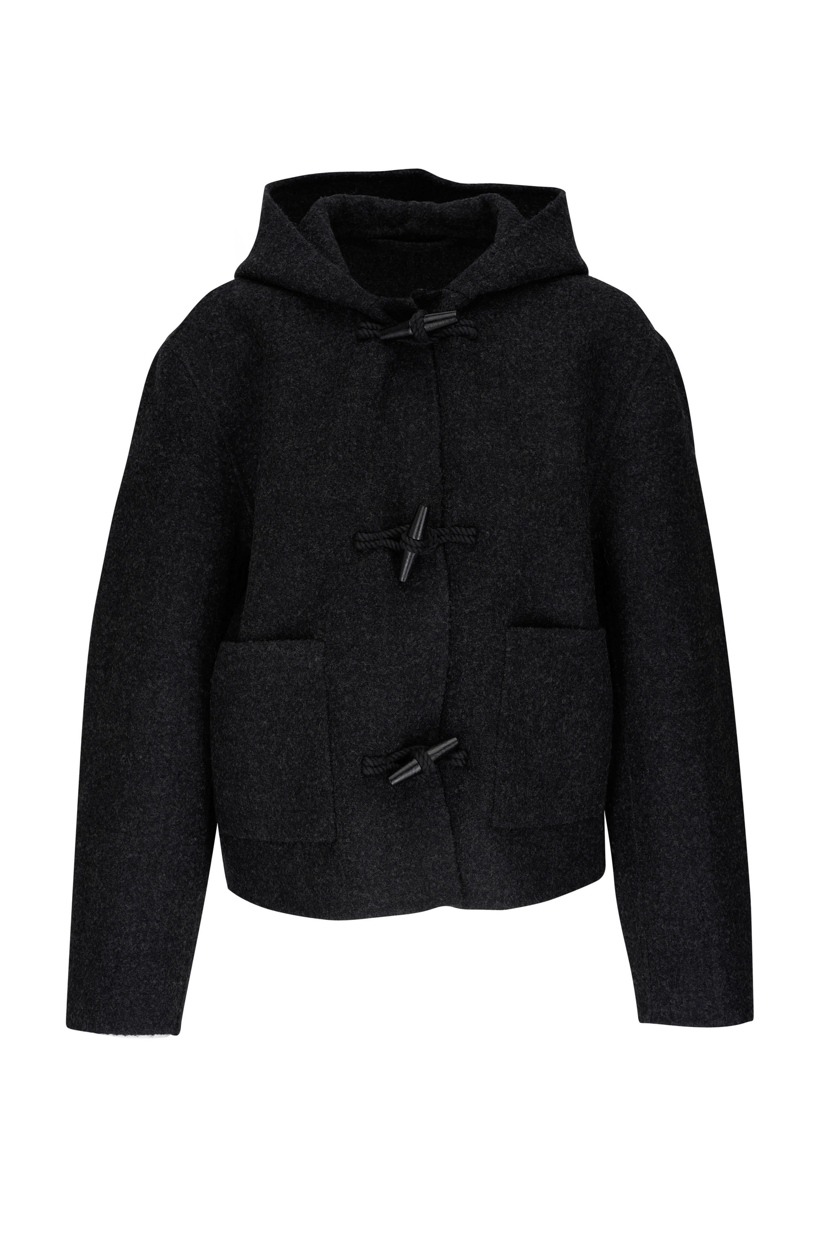 Totême - Dark Gray Melange Felted Duffel Jacket | Mitchell Stores