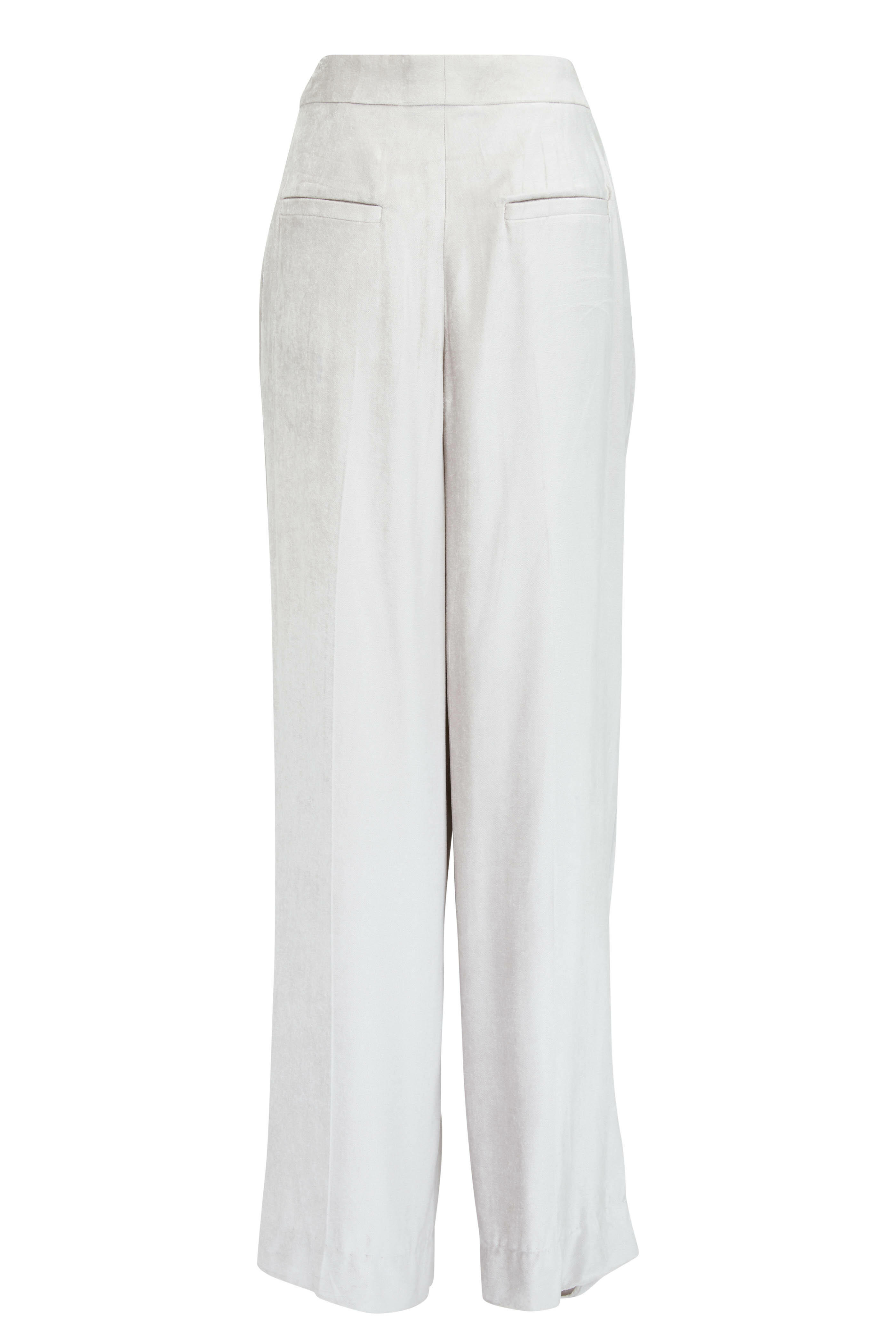 Brunello Cucinelli - Velvet Pleated Wide Leg High Waisted Pants