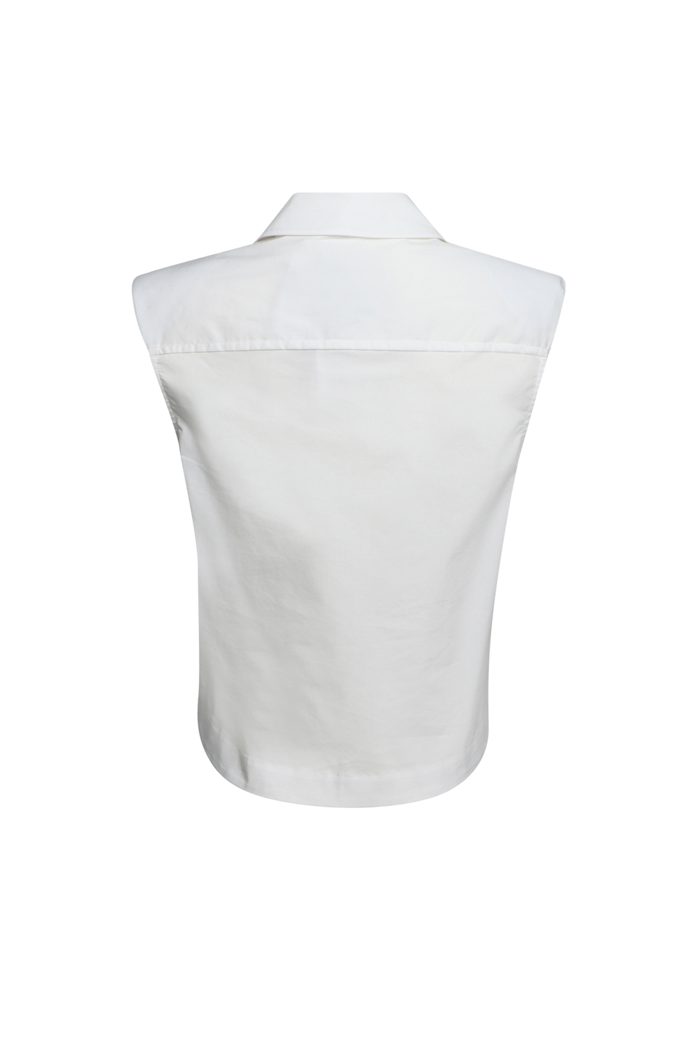 Simkhai - Winslow White Sleeveless Cropped Shirt