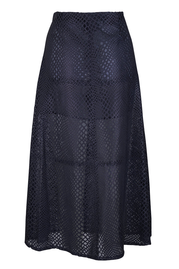 TWP Midnight Mesh Leather A-Line Skirt - view 3