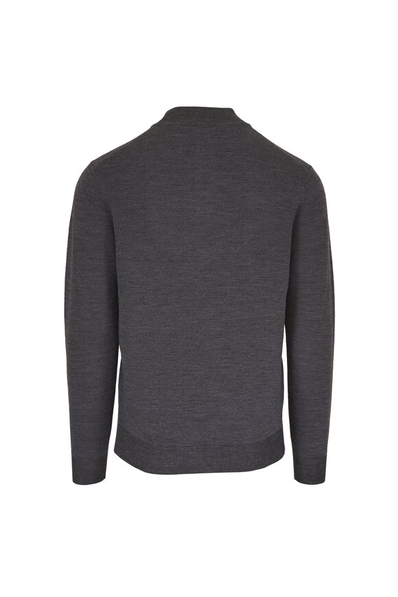 Peter Millar Blair Gray Birdseye Knit Quarter Zip Pullover - view 2