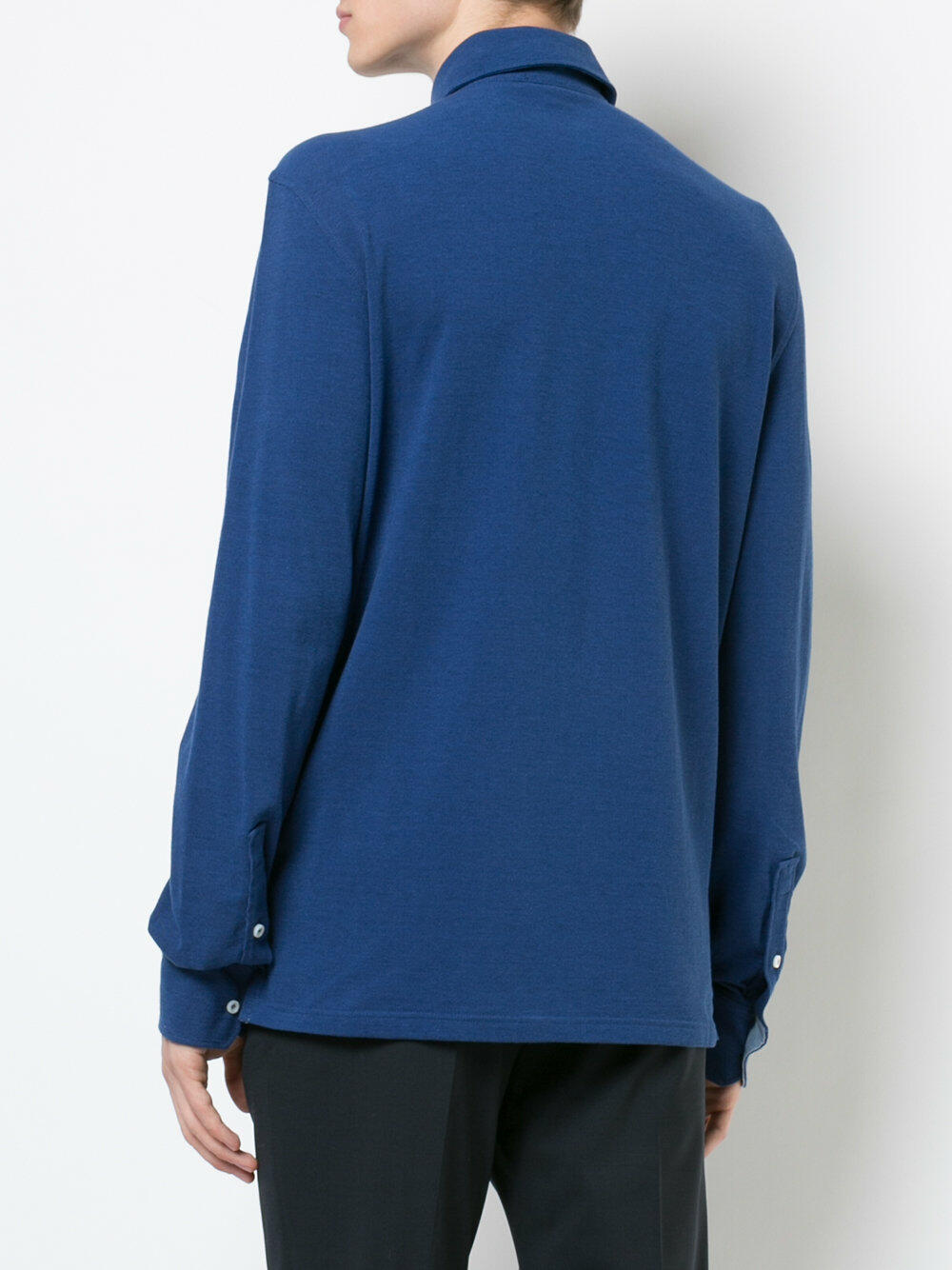 Isaia - Navy Blue Knit Sport Shirt | Mitchell Stores