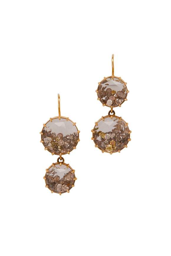 Renee Lewis - Cinnamon Diamond Shake© Double Drop Earrings