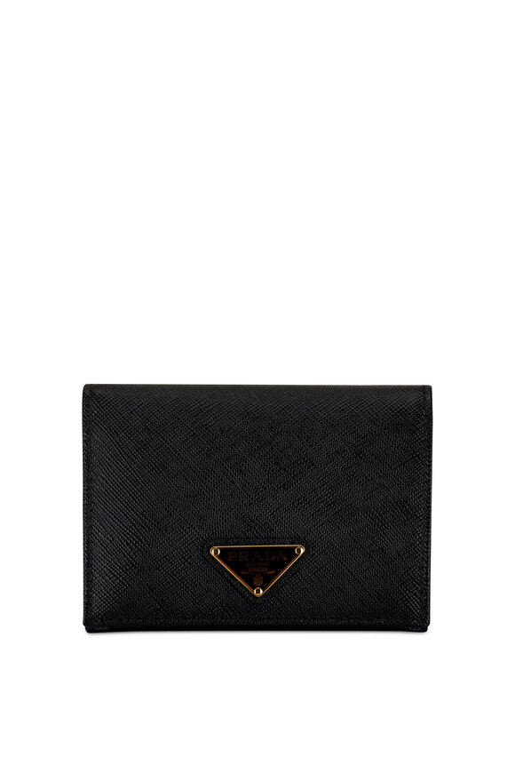 Black Small Saffiano Leather Wallet