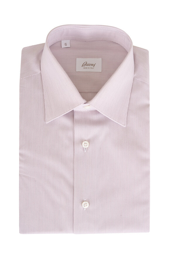 Brioni Lavender Textured Cotton Sport Shirt - view 1