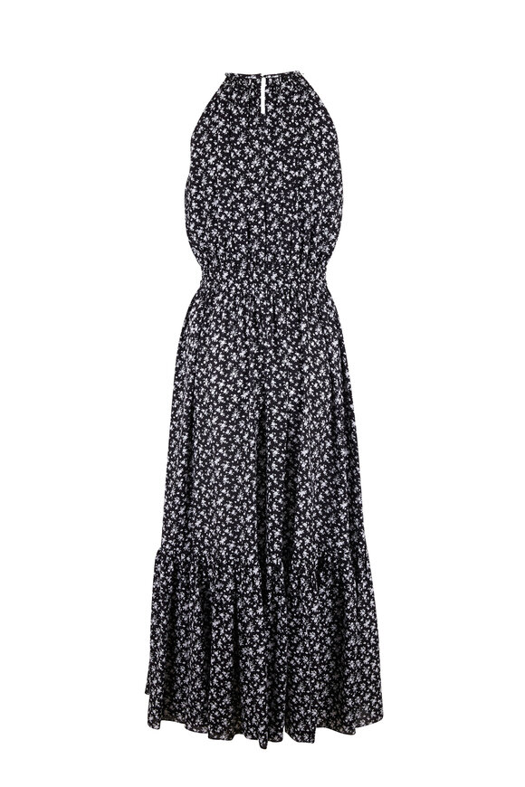 Michael Kors Collection - Black & White Floral Halter Maxi Dress