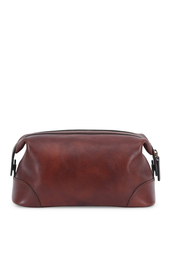 Bosca Dark Brown Leather Dopp Kit