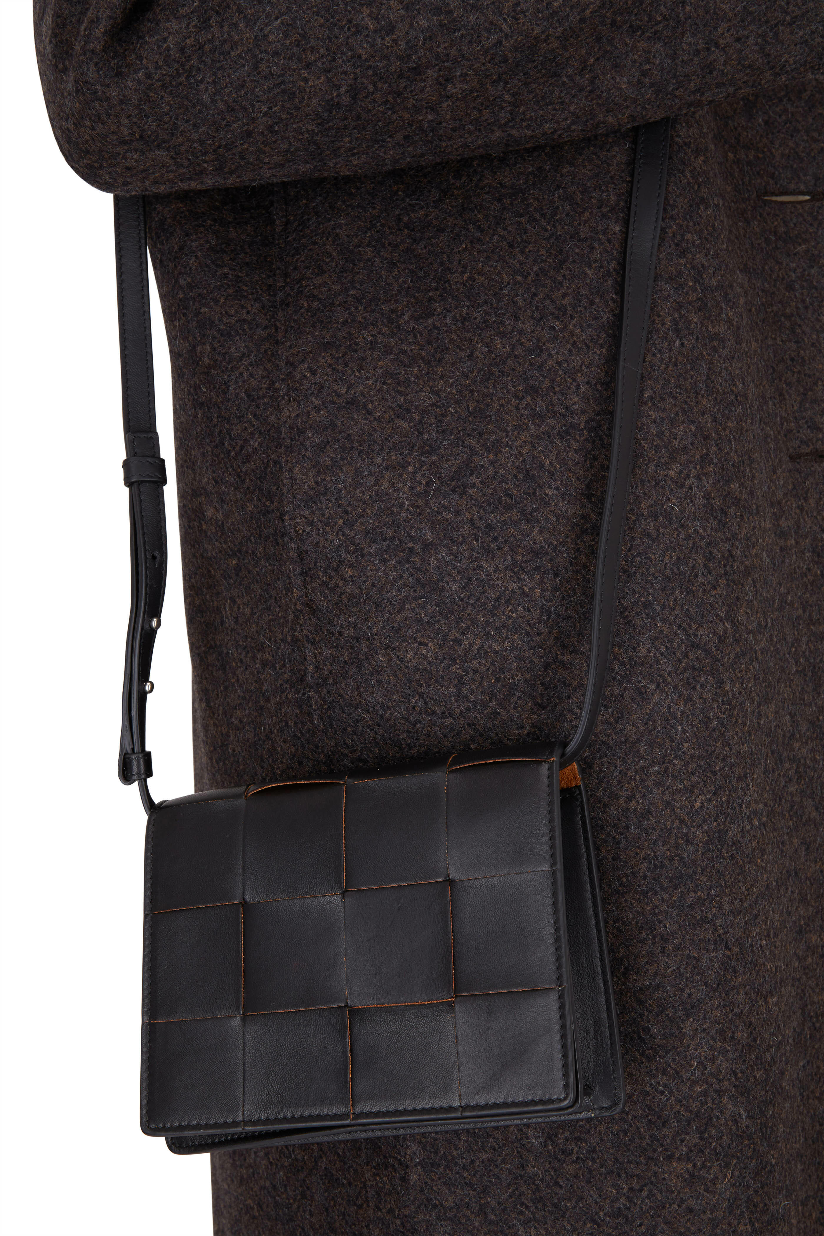 Bottega Veneta - Cassette Black Leather Mini Crossbody Bag
