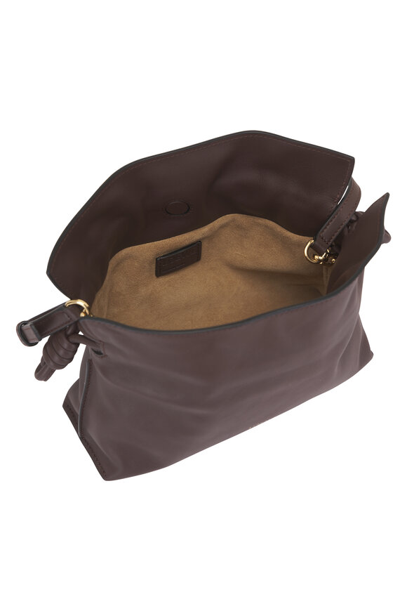 Loewe Mini Flamenco Chocolate Leather Knot Clutch - view 6