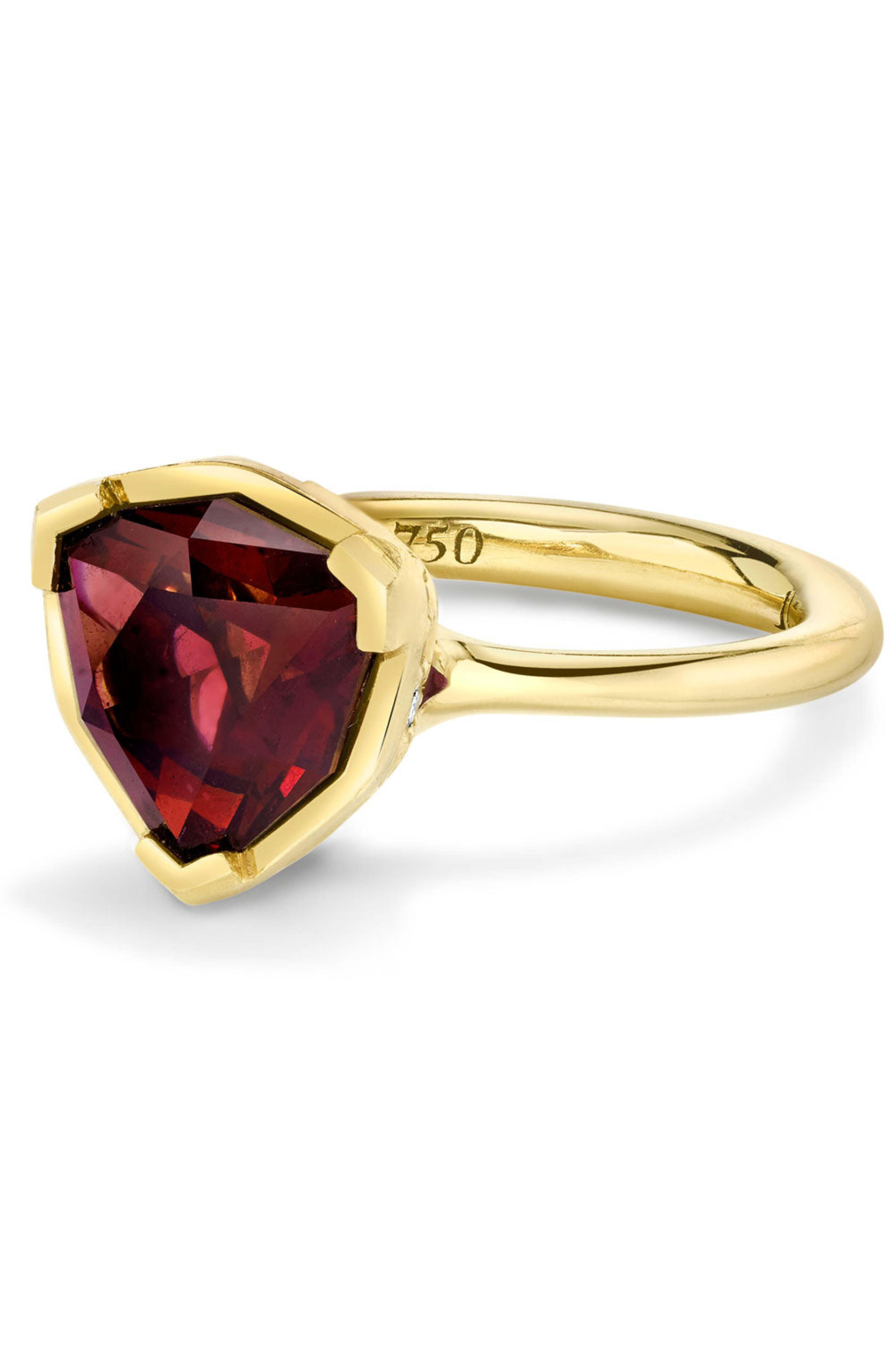 Andy Lif Jewelry - Purple Garnet and Red Translucent Enamel Ring