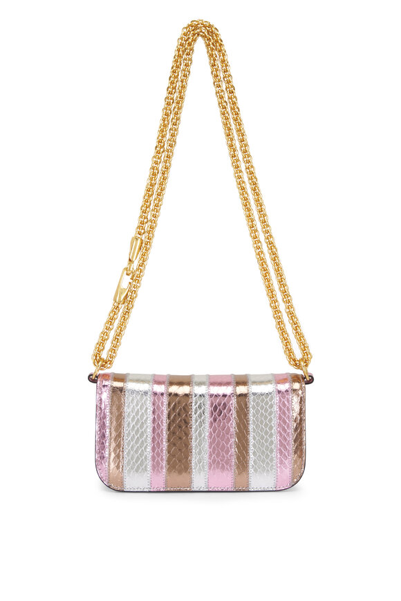 Valentino Garavani Small Loco Metallic Stripe Shoulder Bag - view 3