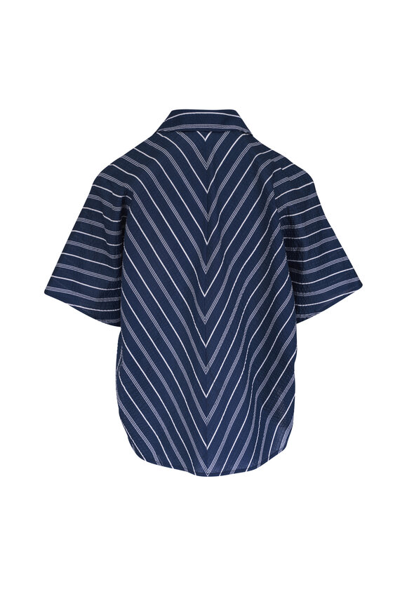 Zero + Maria Cornejo Circle Ink & White Ripple Stripe Shirt - view 3