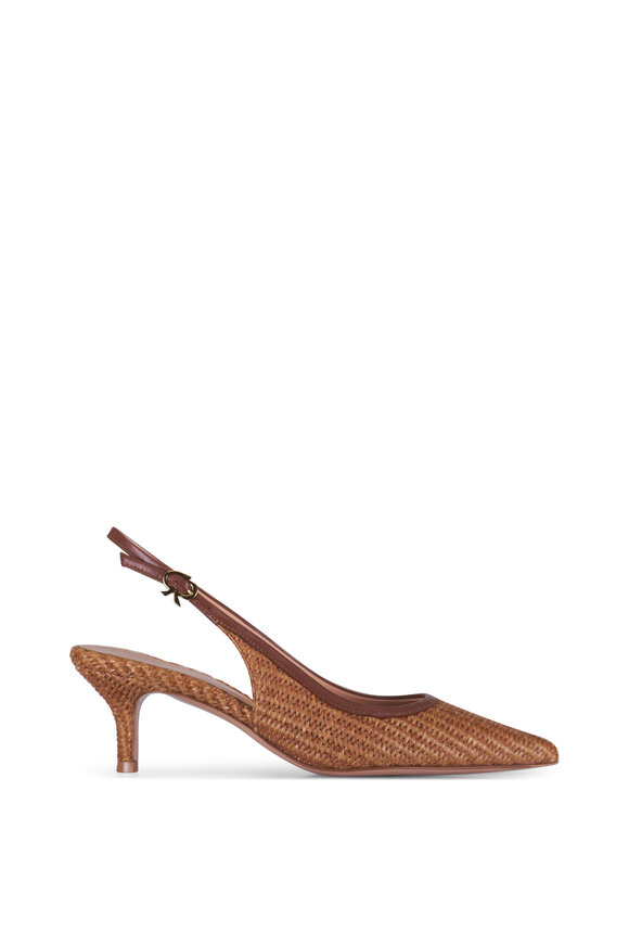 Gianvito Rossi Mincora Cuoio Raffia Pump, 55mm - view 4