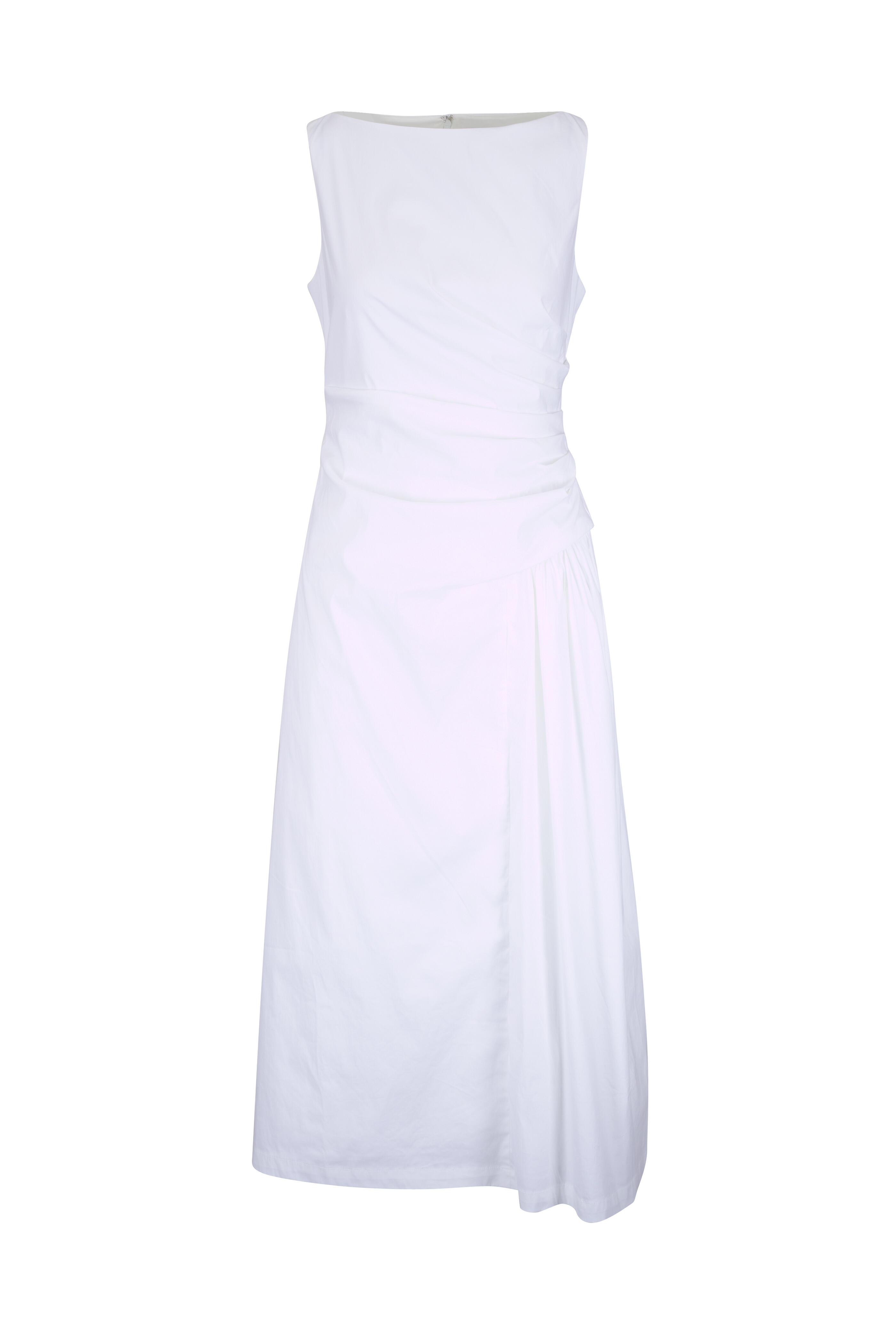 Lela Rose - White Cotton Poplin Asymmetrical Flounce Dress - view 1