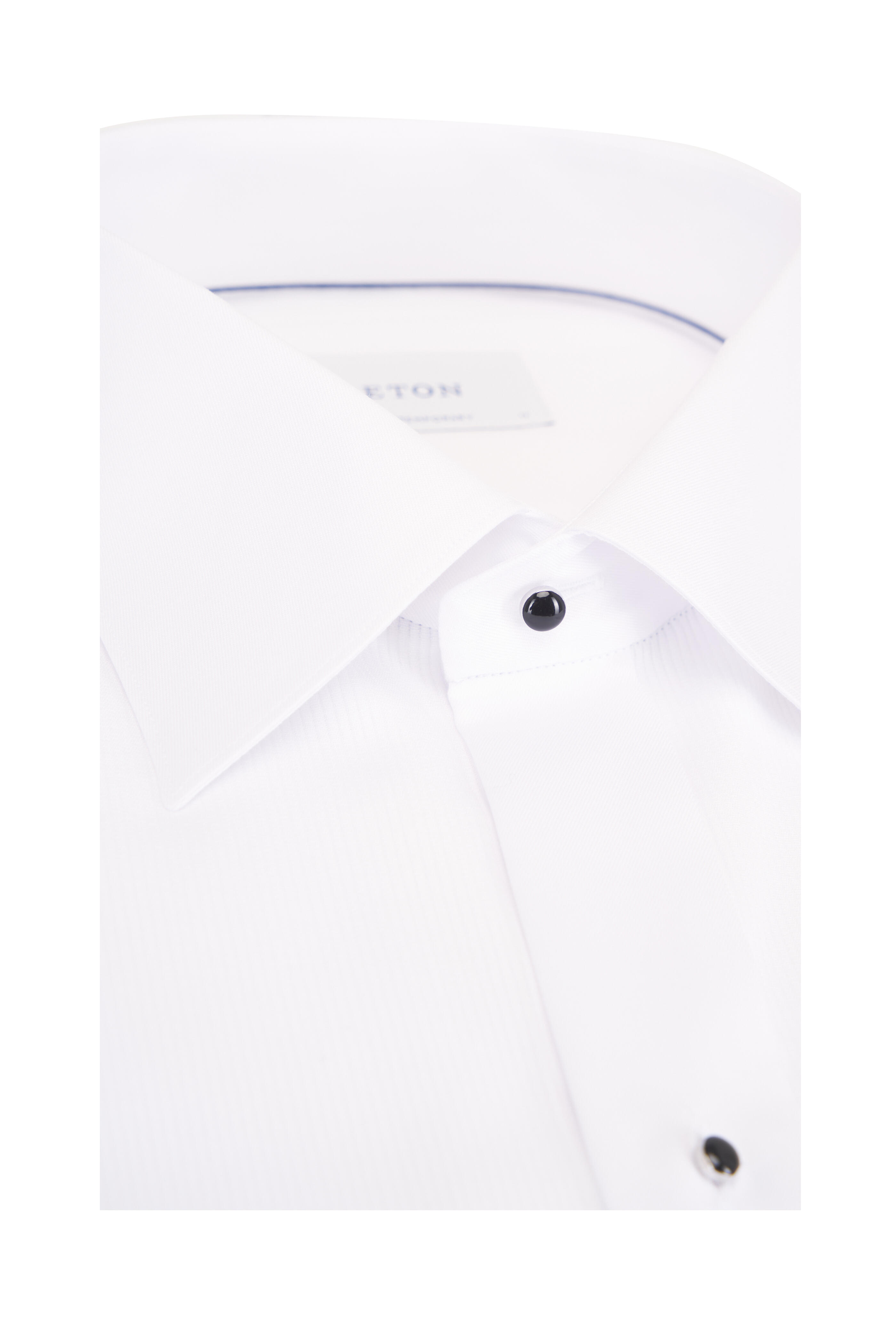Eton - White Cotton Plissé Tuxedo Shirt