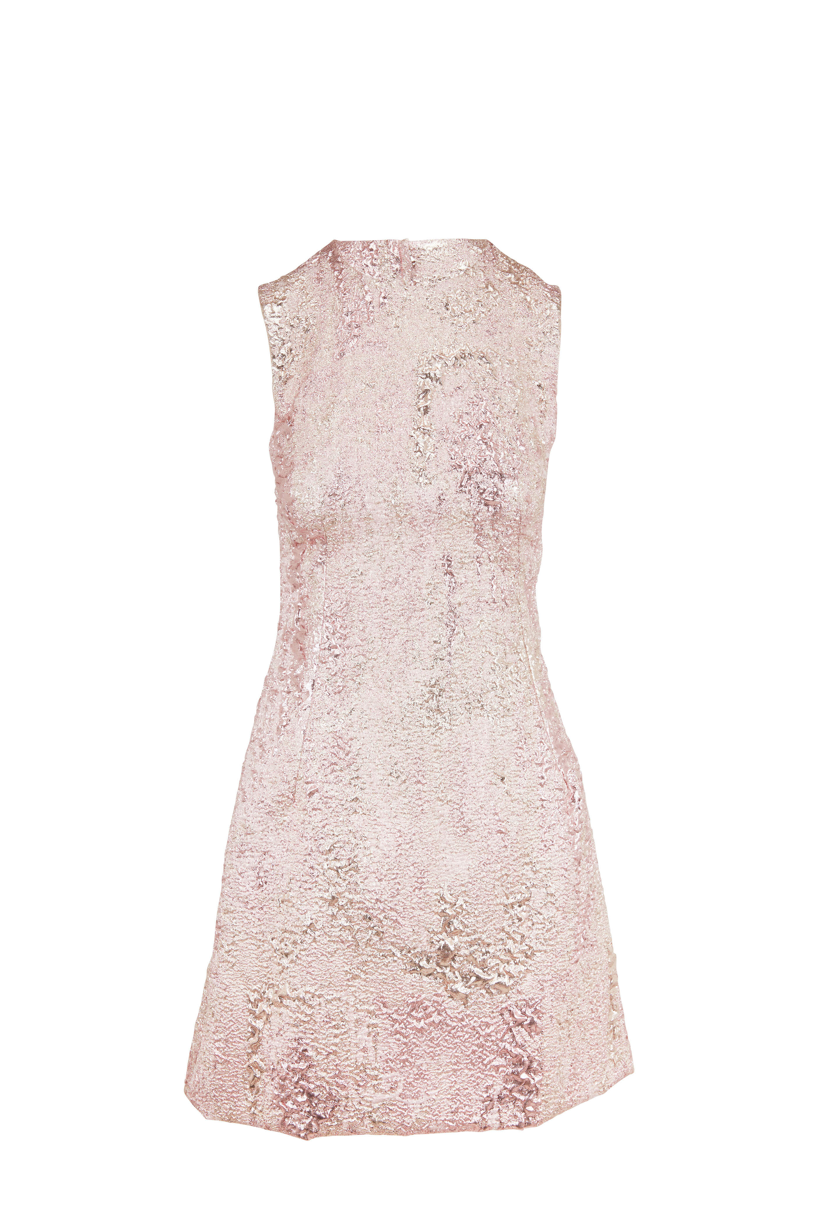 Dolce & Gabbana - Metallic Rose Gold Jacquard Sleeveless Dress