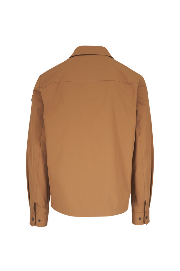 Moncler Brown Seersucker Zip-Up Overshirt - view 3