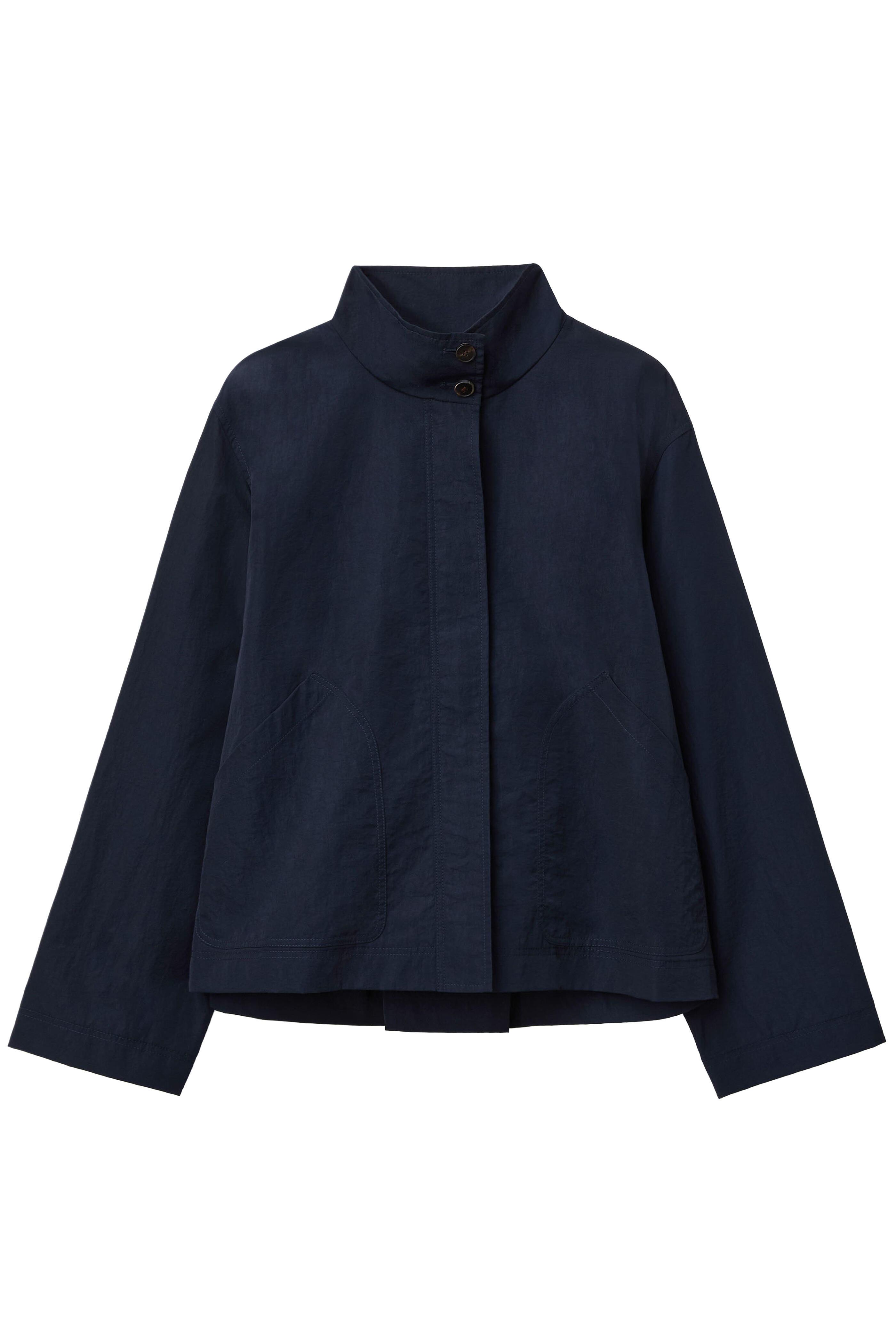 Lafayette 148 New York - Calvary Blue Ink Twill Funnel Neck Jacket - view 6