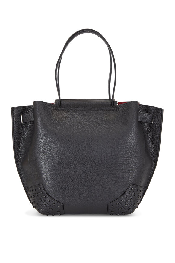 Tod's - Wave Black Pebbled Leather Small Tote 