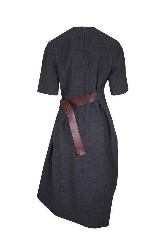 Bottega Veneta Slate Melange Shetland Wool Midi Dress - view 2