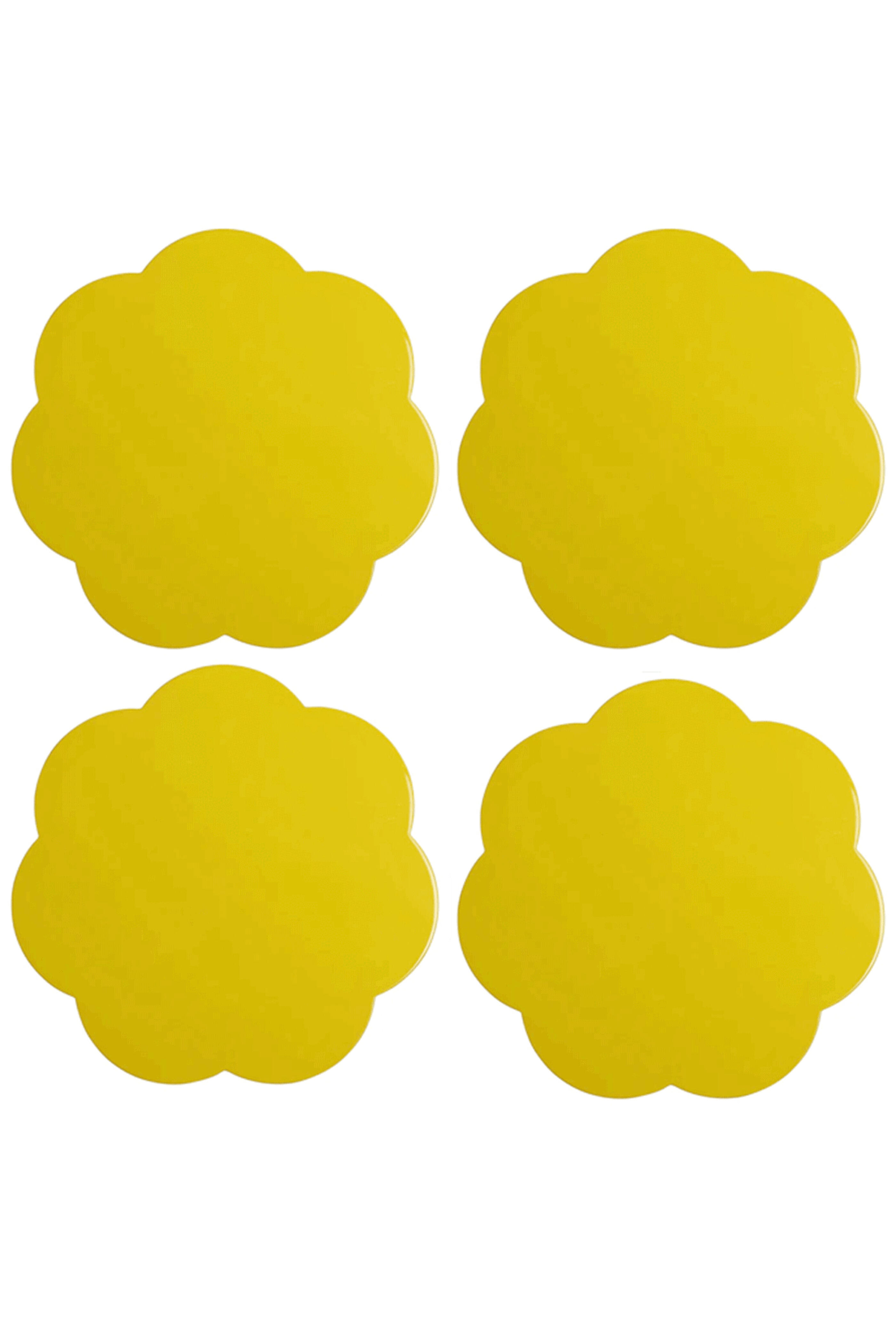 Addison Ross - Yellow Lacquer Scalloped Placemats