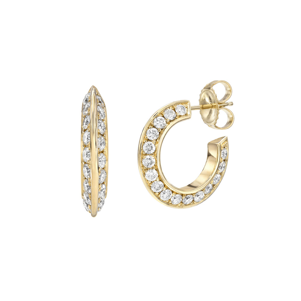 DRU Jewelry Diamond Spiked Hoops main image 1