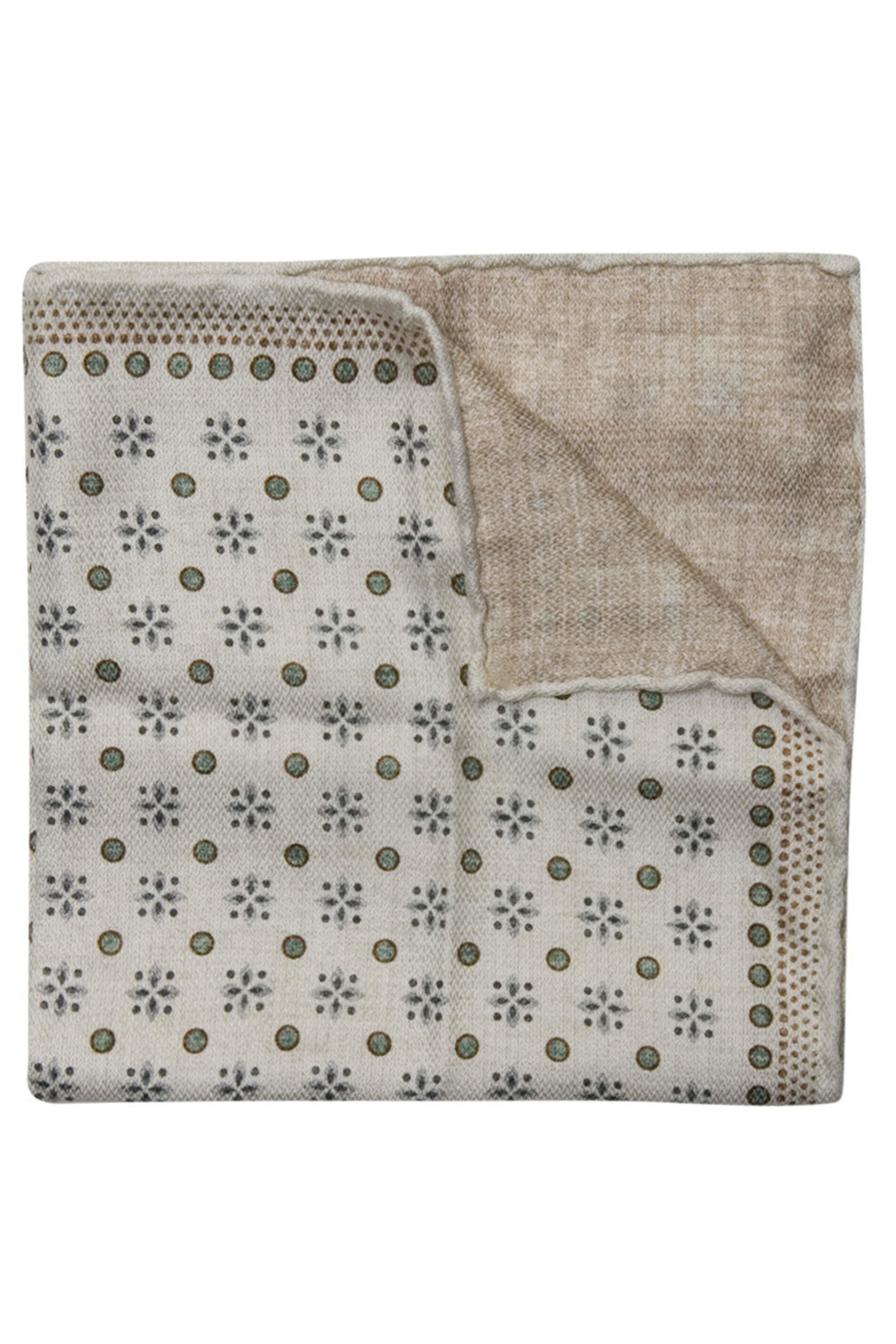 Brunello Cucinelli - Blue and Eucalyptus Reversible Pocket Square