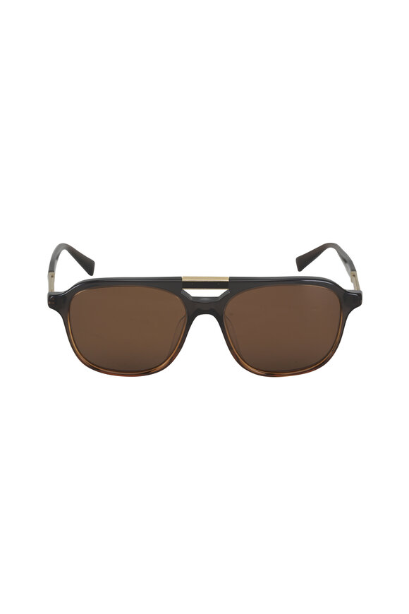 Oliver Peoples Vintage & Polar Brown Aviator Sunglasses - view 2