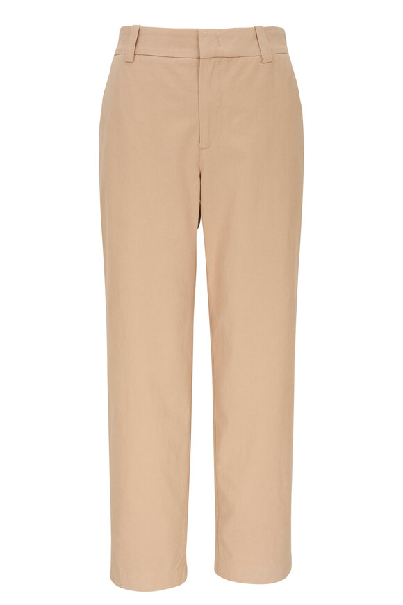 Vince - Pale Wheat Washed Cotton Crop Pant