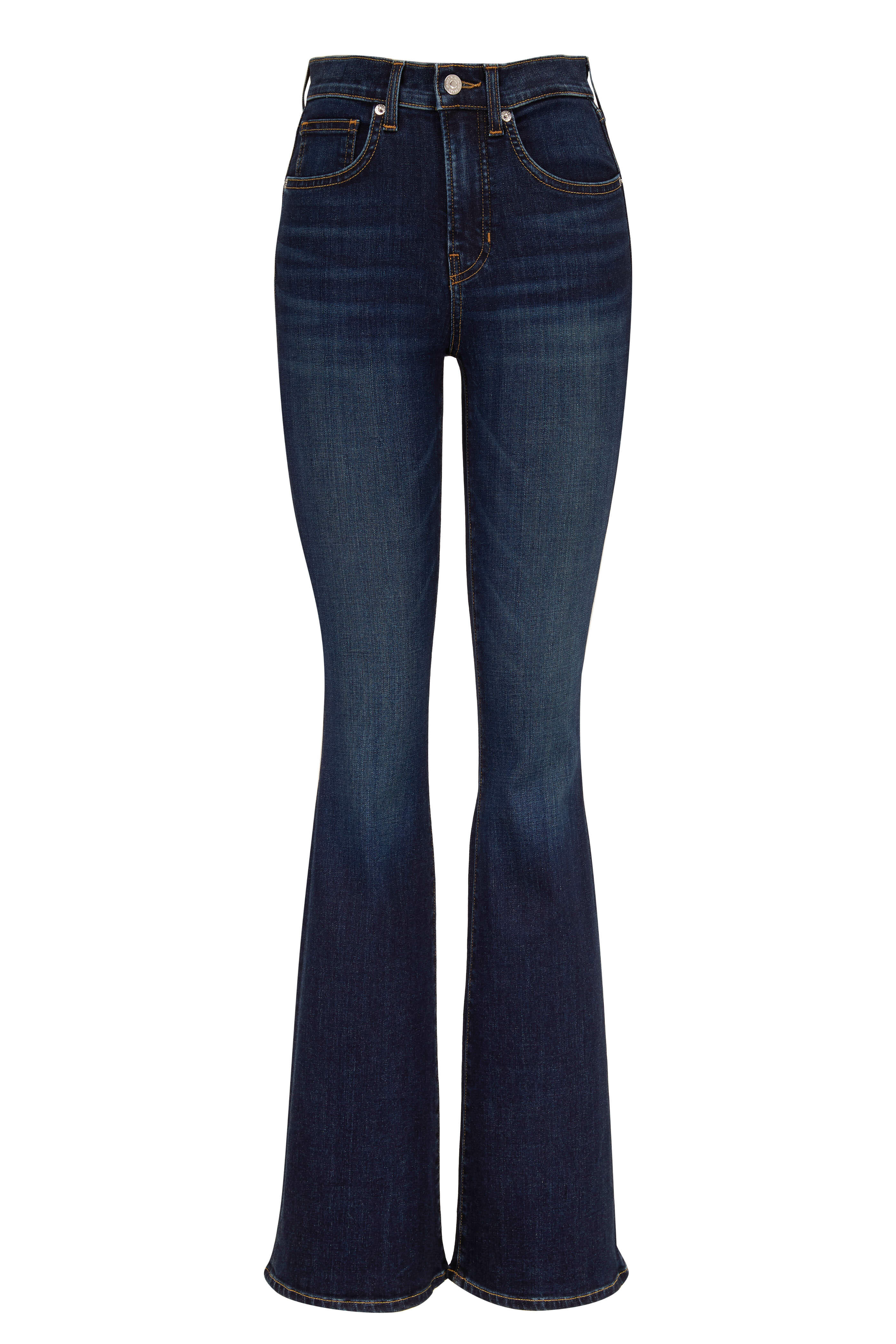 Veronica Beard - Beverly Dark Vintage Wash High-Rise Flare Jean