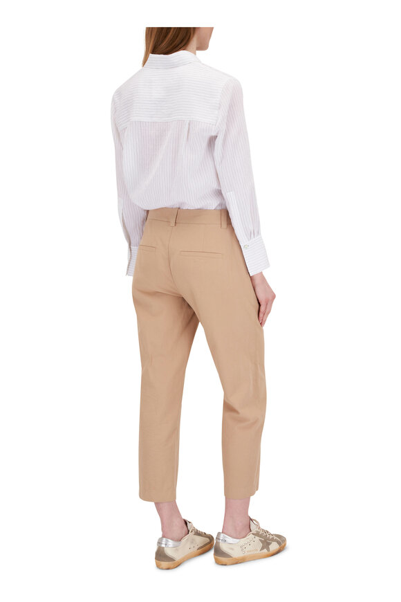 Vince - Pale Wheat Washed Cotton Crop Pant