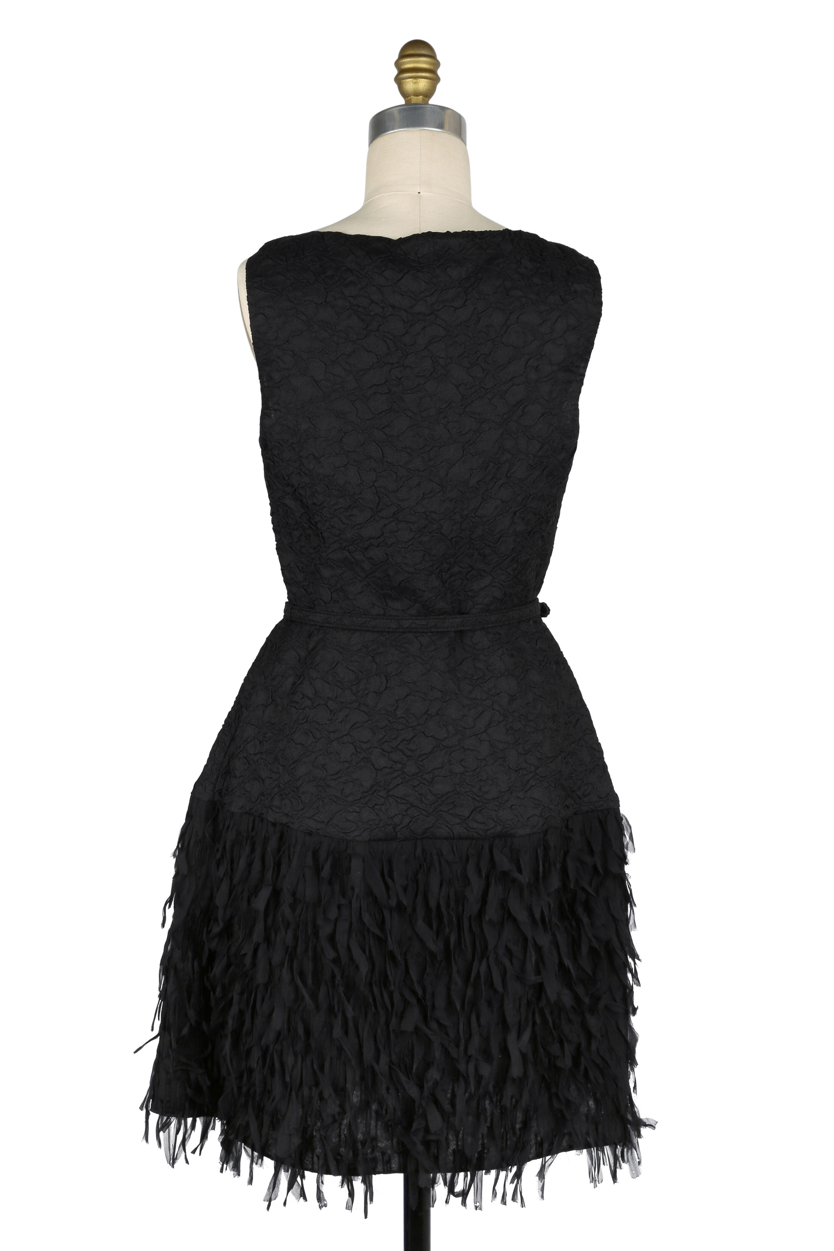 Oscar de la Renta - Black Silk Blend Feather Dress