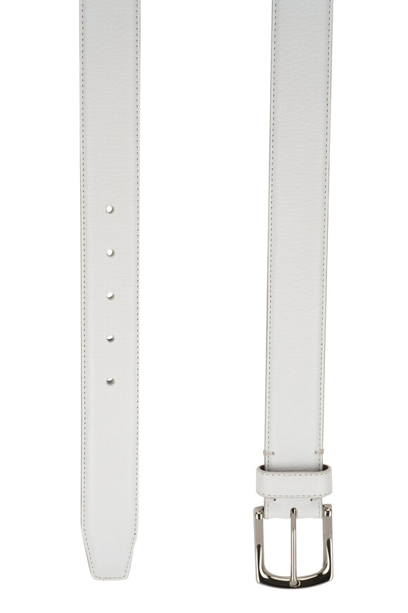 Torino White Burnished Tumbled Leather Belt - view 2