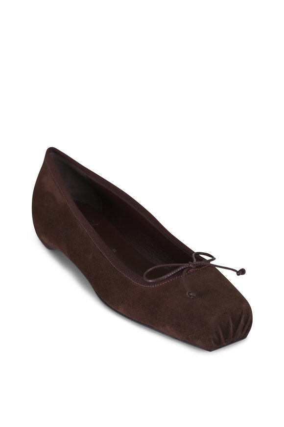 Christian Louboutin Cassia Brown Suede Ballerina Flat - view 1