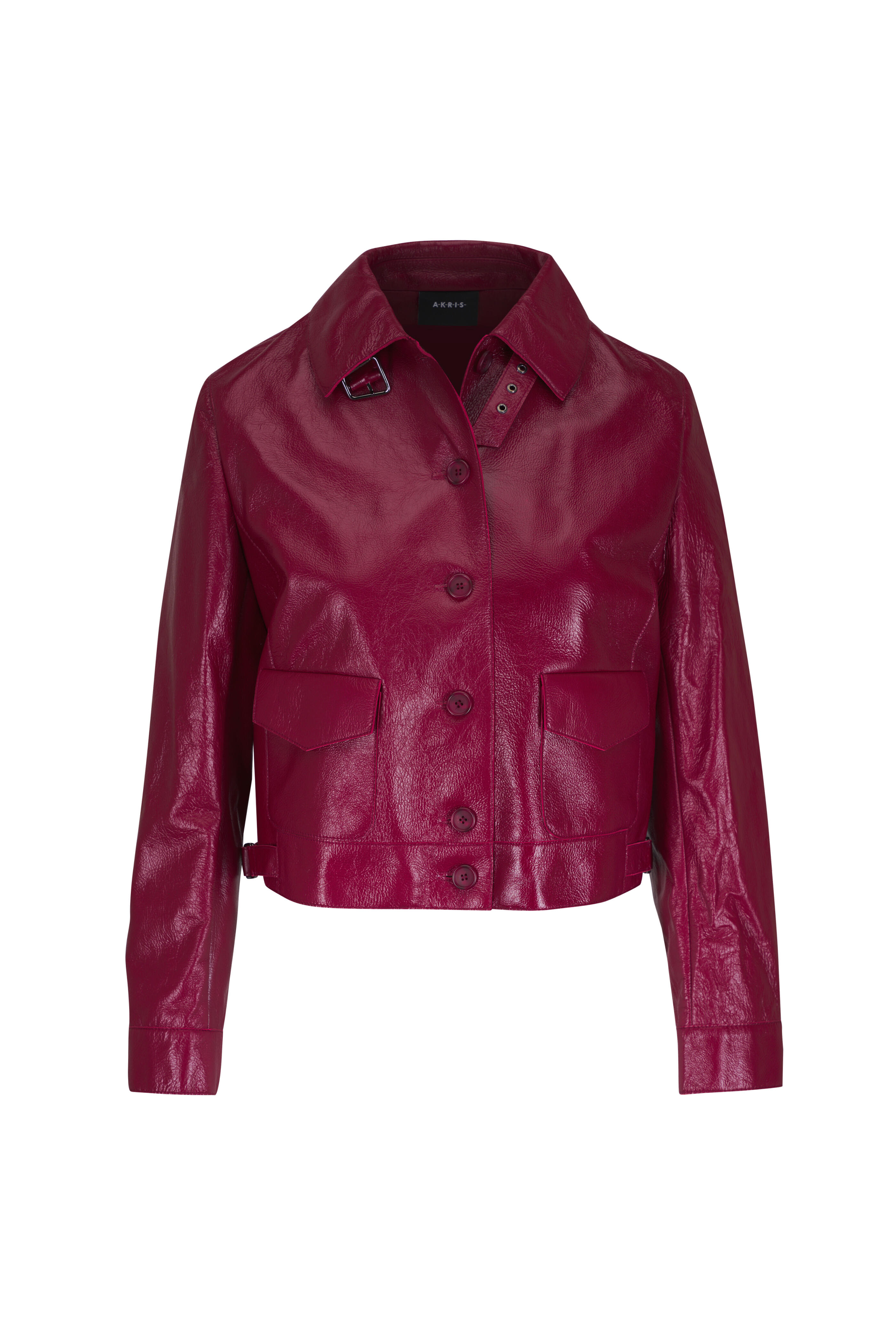 Akris - Peer Red Lacquer Leather Bomber Jacket