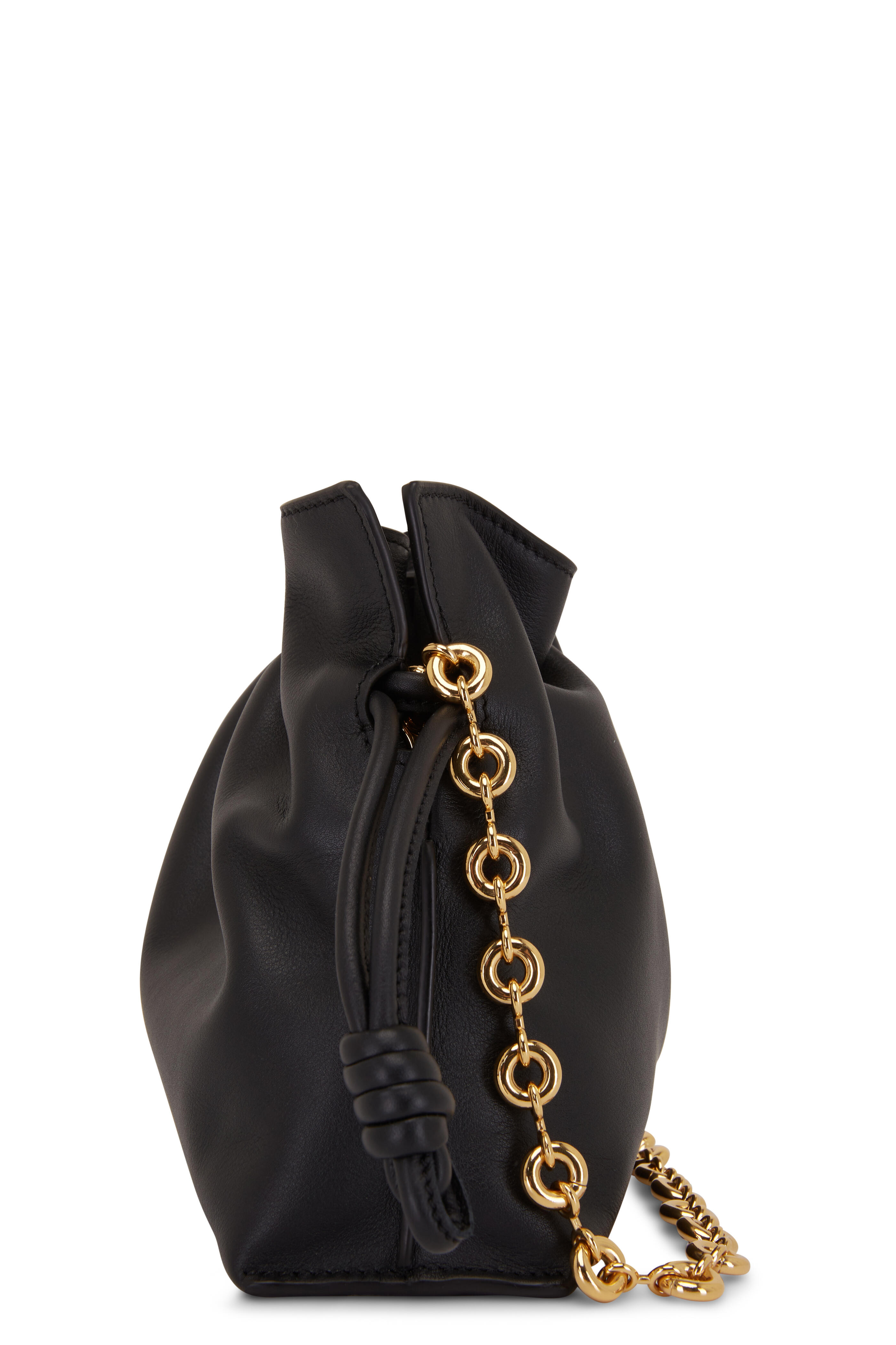 Loewe - Flamenco Black Leather Mini Chain Clutch