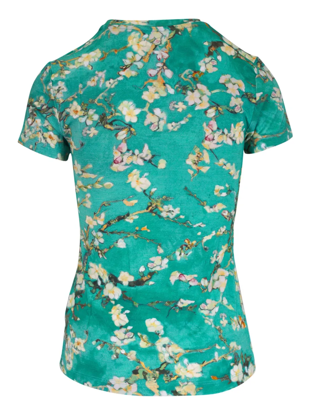 L'Agence - Ressi Teal Cherry Blossom Fitted T-Shirt