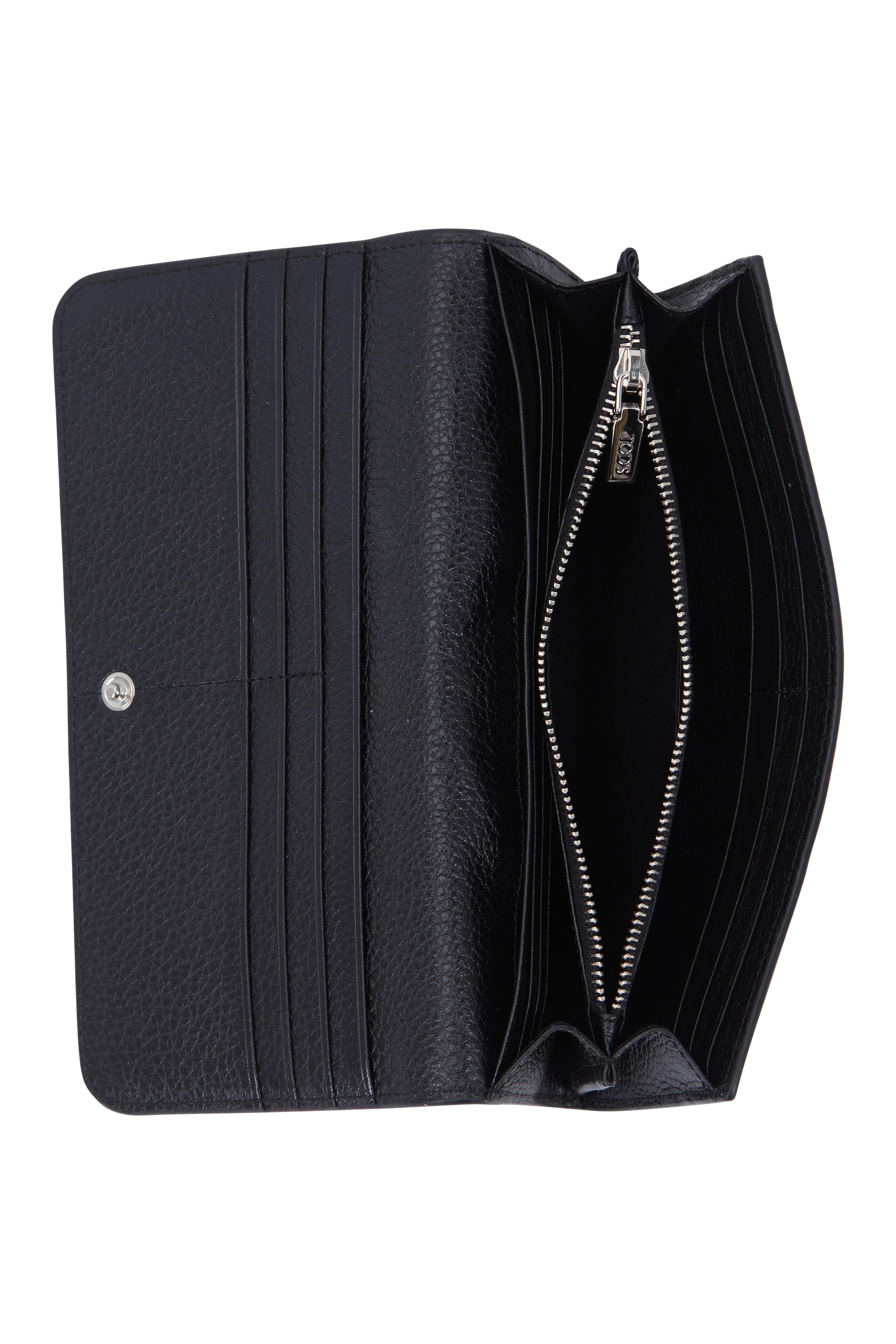 Tod's - Black Pebbled Leather Studded Wallet