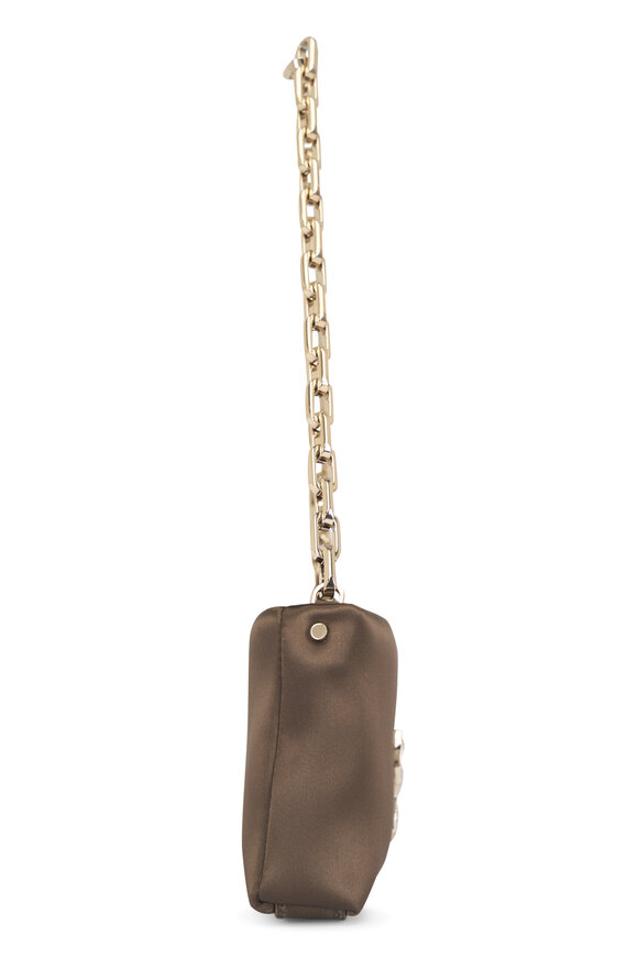 Christian Louboutin Maykimay Brown Satin Top Handle Clutch - view 3
