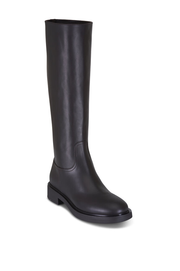 Gianvito Rossi Ascot Mocha Leather Tall Riding Boot - view 1