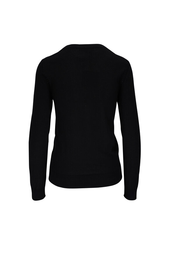 Loro Piana Black Cashmere Crewneck Lightweight Pullover  - view 2